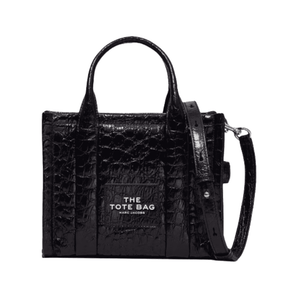 Marc Jacobs The Croc-Embossed Small Tote Bag – Black