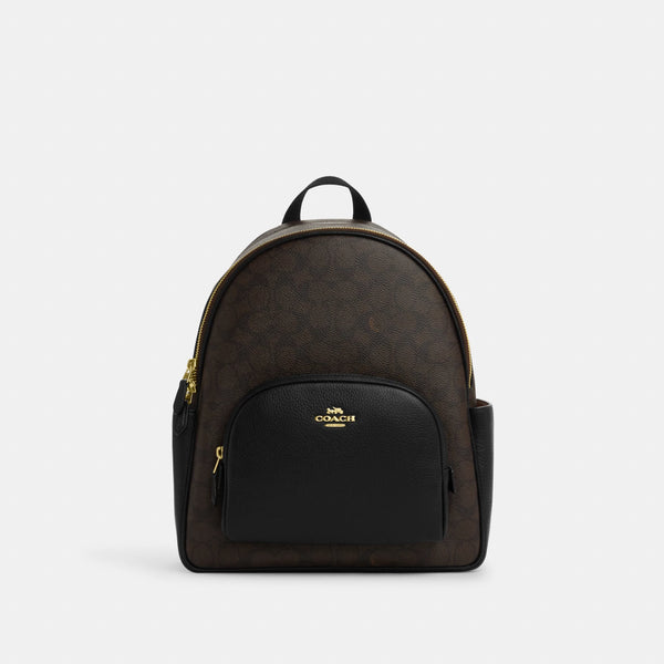 Court Backpack In Signature Canvas (Gold_Walnut_Black)