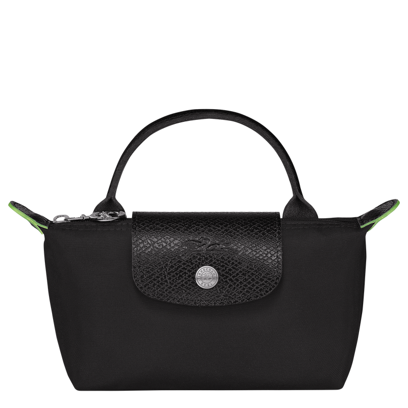 Le Pliage Green Pouch with handle Black