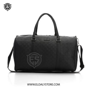 Louis Vuitton Embossed Monogram Black Travel Duffel Bag