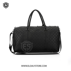 Louis Vuitton Damier Infini Keepall Bandoulière – Matte Black Luxury Duffle Bag