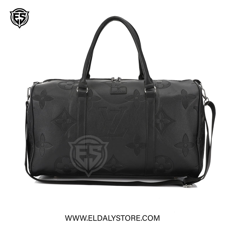 Louis Vuitton Monogram Empreinte Leather Keepall Bandoulière Duffle Bag – Black