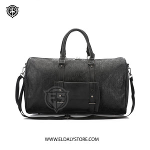 Sunsilk Embossed Monogram Travel Duffle Bag – Black