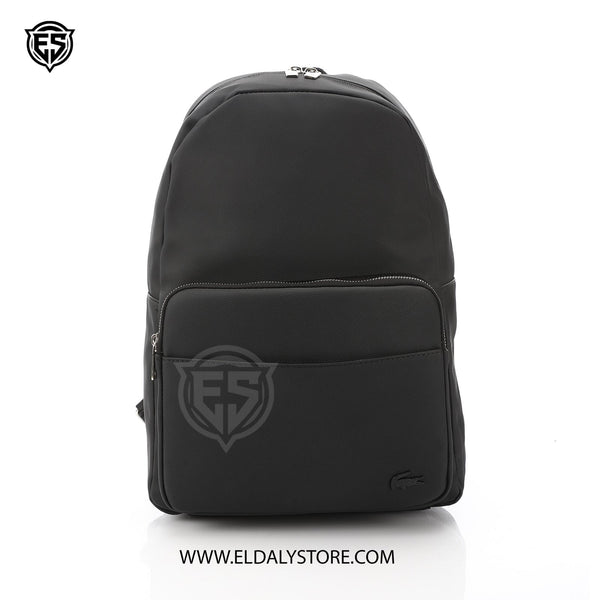 Lacoste Minimalist Black Technical Fabric Backpack