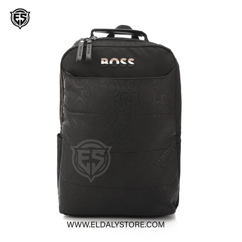 BOSS Black Monogram Pattern Laptop Backpack