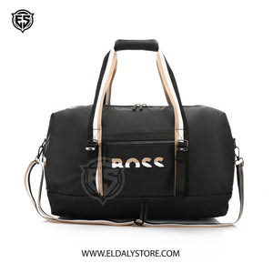 BOSS Signature Sport Duffle Bag – Black & Beige