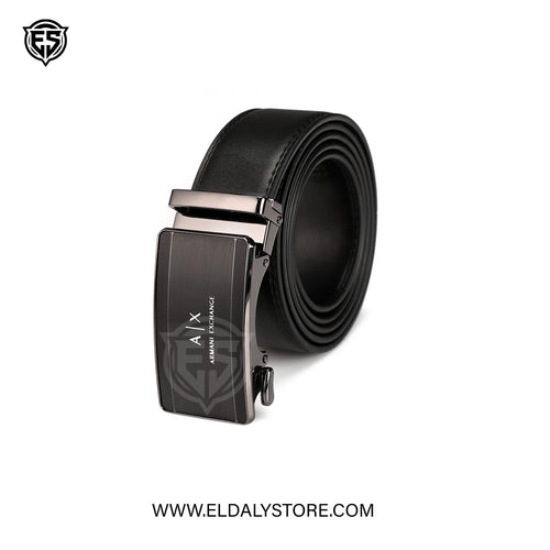 Armani Exchange Men’s Black Leather Automatic Ratchet Belt 2