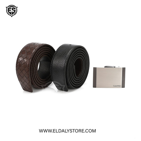 Calvin Klein Signature Series 2-in-1 Reversible Leather Belt Set