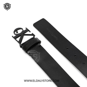 Calvin Klein Jeans Monogram Buckle Leather Belt