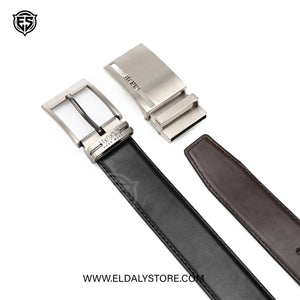 Hugo Boss Reversible Leather Belt Set with Interchangeable Buckles