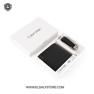 Calvin Klein RFID Protected Genuine Leather Bifold Wallet & Key Fob Set