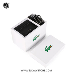 Lacoste Men’s Leather Belt & Card Holder Set