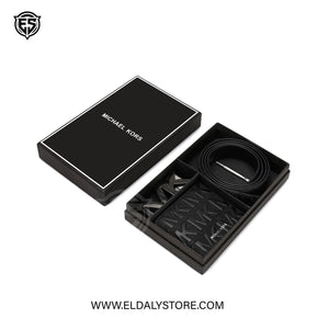 Michael Kors Men’s Monogram Leather Belt and Wallet Box Set