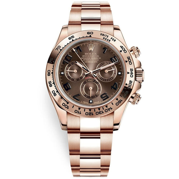 ROLEX PERPETUAL SUPERLATIVE CHRONOMETER OFFICIALLY CERTIFIED COSMOGRAPH DAYTONA WATCH brown WITH STAINLESS STEEL rose gold BELT