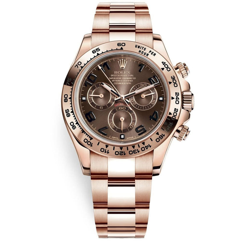 ROLEX PERPETUAL SUPERLATIVE CHRONOMETER OFFICIALLY CERTIFIED COSMOGRAPH DAYTONA WATCH brown WITH STAINLESS STEEL rose gold BELT