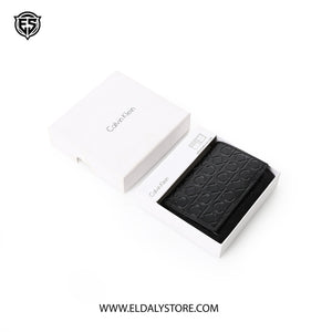 Calvin Klein Embossed Monogram Leather Trifold Wallet