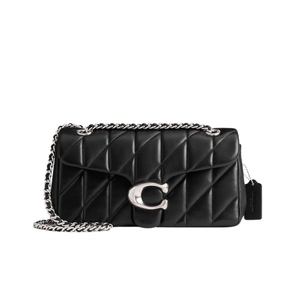 Tabby Shoulder Bag 26 With Quilting Black Silver