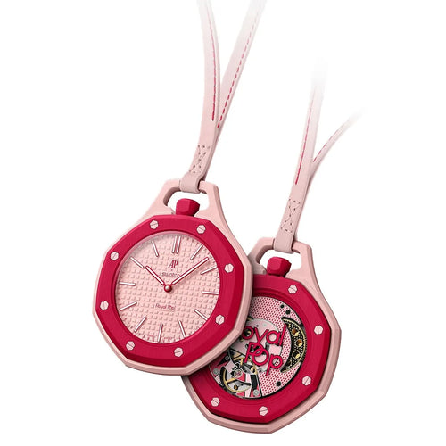 Audemars Piguet x Swatch Royal Pop OTTO ROSSO Unisex Pocket Watch – Pink Dial & Cherry Red Bezel 1