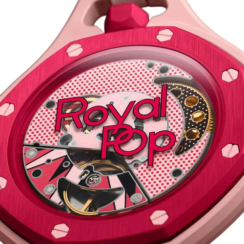 Audemars Piguet x Swatch Royal Pop OTTO ROSSO Unisex Pocket Watch – Pink Dial & Cherry Red Bezel 2