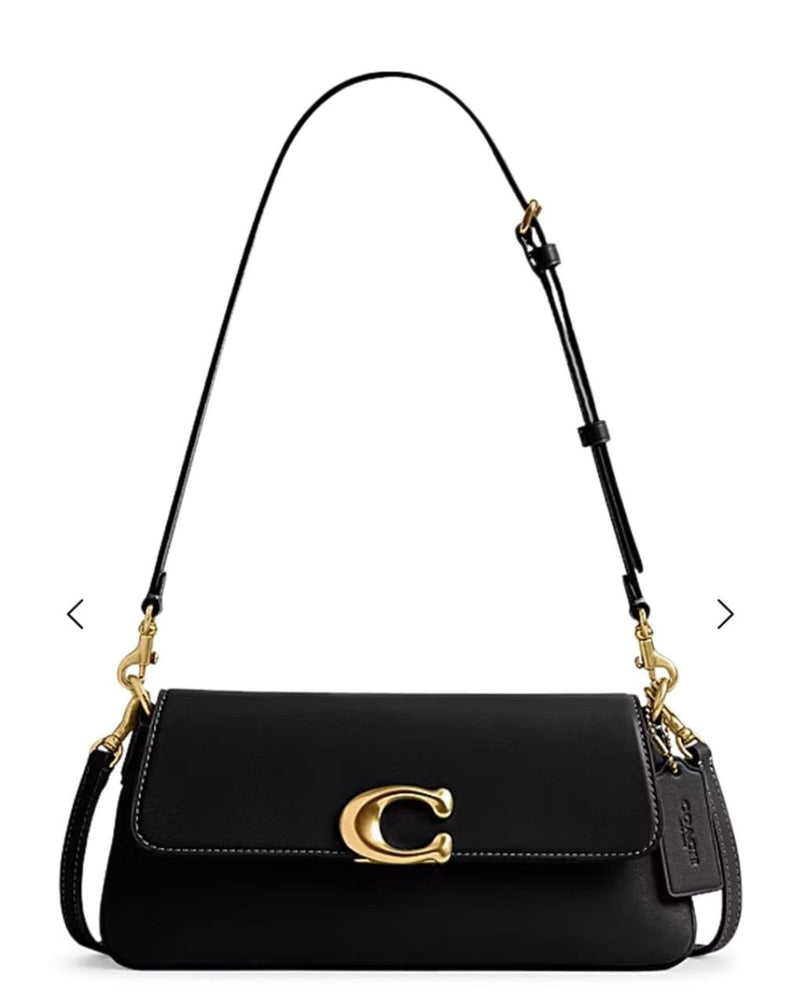 Refined Calf Leather Jet Shoulder Bag