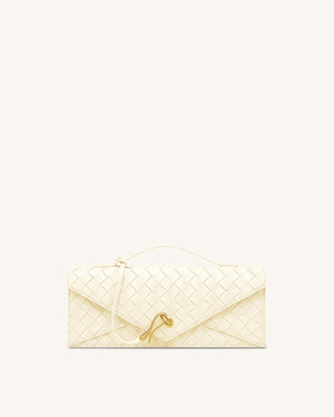 JW PEI Celeste Woven Textured Envelope Top Handle Bag - Ivory