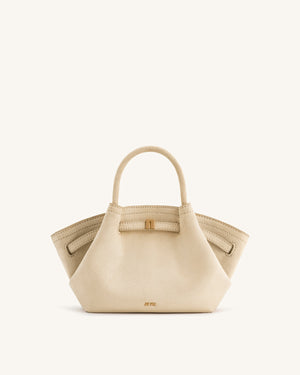 JW PEI Hana Mini Faux Suede Tote Bag - Off White