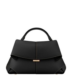 Polène Mokki Edition Textured Black with Ecru Stitching