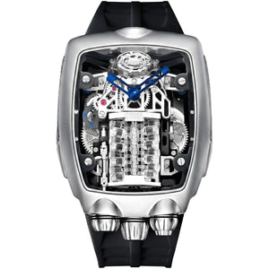 Bugatti x Jacob & Co. Men’s Silver Skeleton Engine Watch