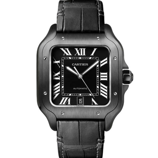 Cartier Santos leather Super Clone Swiss Machine (41.9mm x 35.1mm)