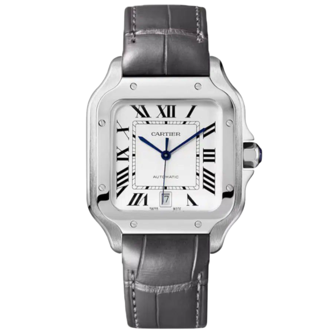 Cartier Santos leather Super Clone Swiss Machine (41.9mm x 35.1mm)