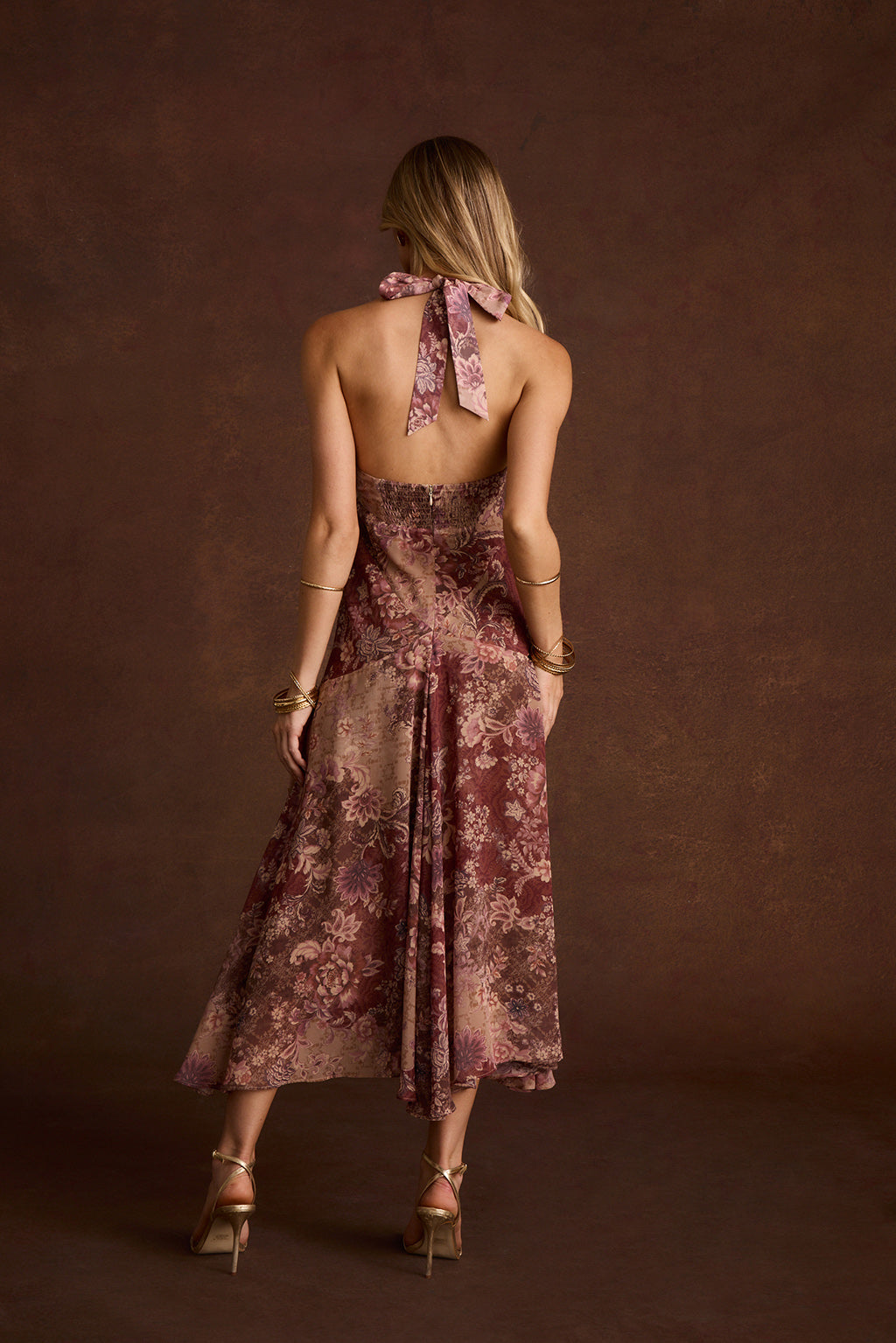 Darcy Berry Floral Chiffon Maxi Dress