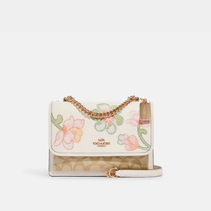 Klare Crossbody In Signature Canvas With Floral Embroidery