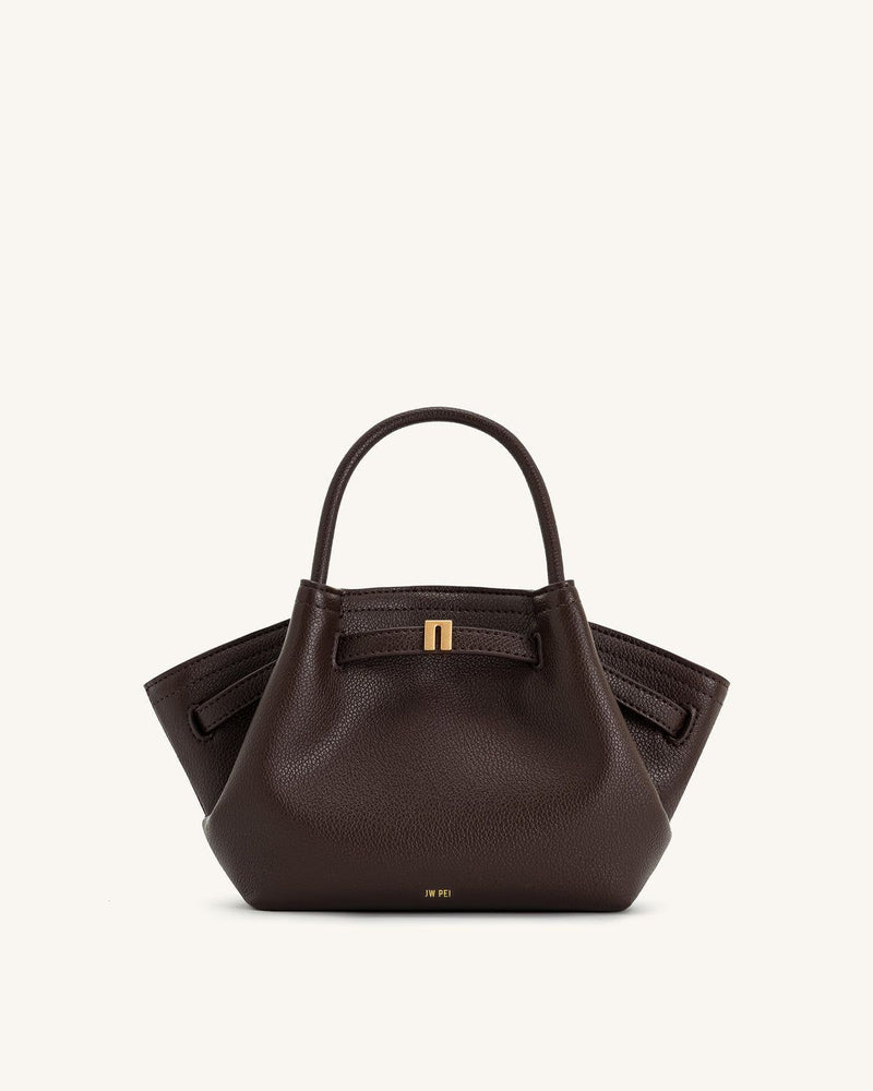 JW PEI Hana Mini Tote bag in dark brown.