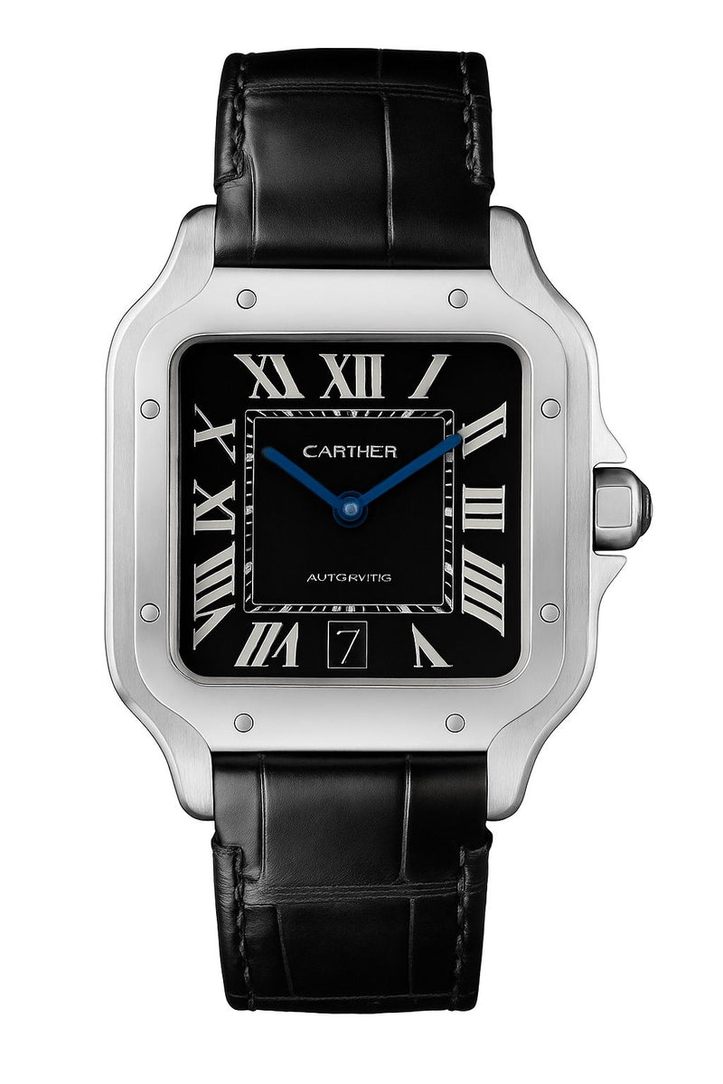 Cartier Santos leather Super Clone Swiss Machine 39.8mm