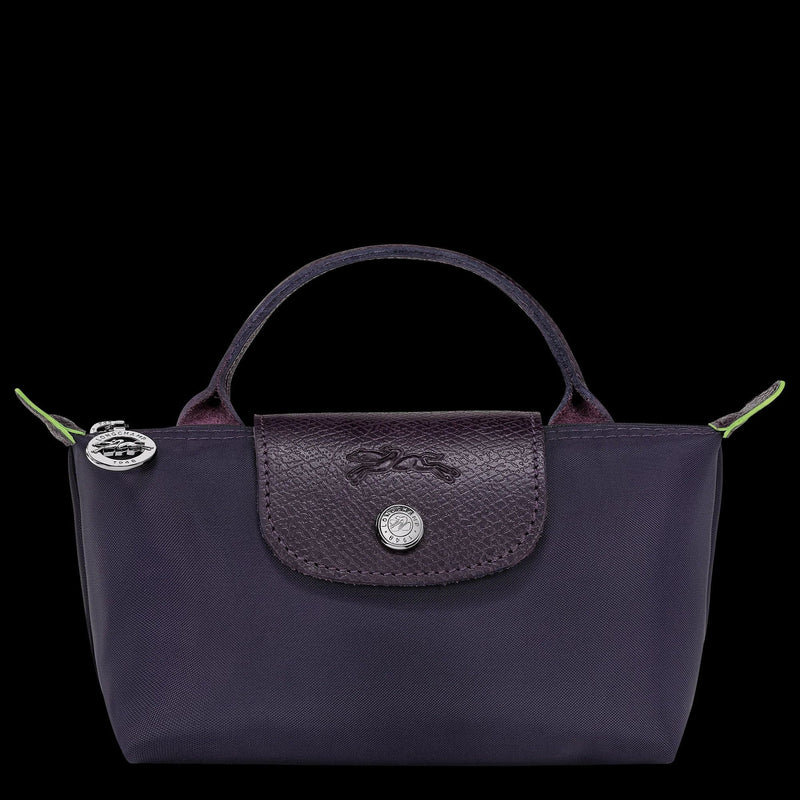 Le Pliage Green Pouch with handle Bilberry